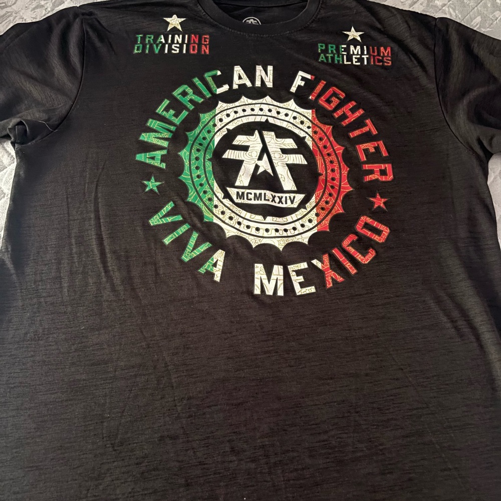 American Fighter Black and Red Short Sleeve Tee